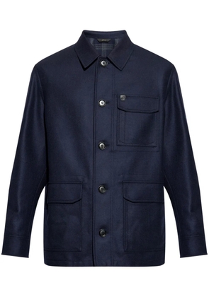 Brioni buttoned wool jacket - Blue