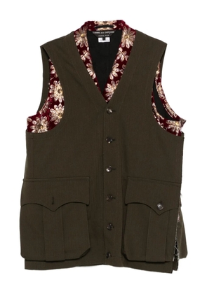 Comme des Garçons Homme Plus floral V-neck gilet - Green