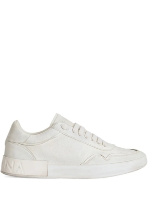 Dolce & Gabbana Portofino leather lace-up trainers - White
