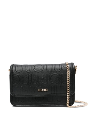 LIU JO logo-plaque embossed shoulder bag - Black