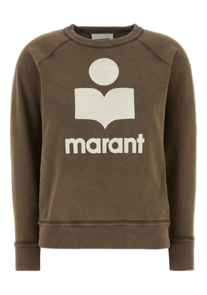 MARANT embroidered-logo cotton sweatshirt - Brown