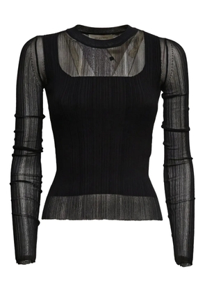 Sportmax long-sleeve ribbed knitwear - Black