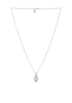 Loren Stewart Crystal Orb Amulet Necklace in Metallic Silver.
