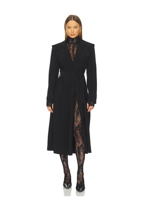 Norma Kamali Oversized Double Breasted Trench in Black. Size L. Also in S.