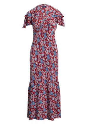 Polo Ralph Lauren floral-print silk midi dress - Red