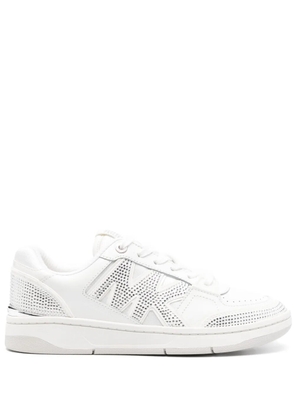 Michael Michael Kors rhinestone-embellished leather sneakers - White