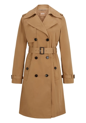 BOSS belted double-breasted trench coat - Brown