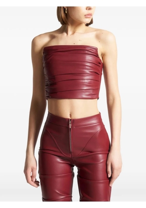 Manière De Voir pleated zip-up corset top - Red