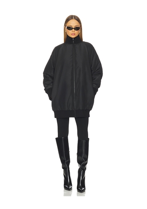 Norma Kamali Oversized Turtleneck Bomber Jacket Above The Knee in Black. Size L. Also in M, S.