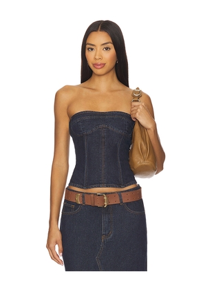 LIONESS Sweetness Strapless Top in Blue. Size L. Also in XXS, XS, S, M, XL, XXL.