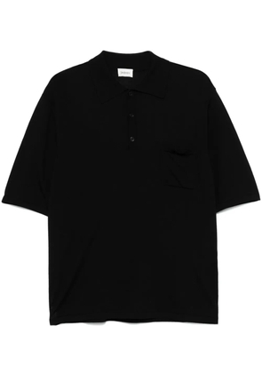 Saint Laurent logo-embroidered polo shirt - Black