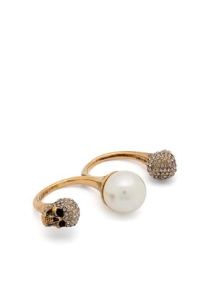 Alexander McQueen skull knuckleduster ring - Gold