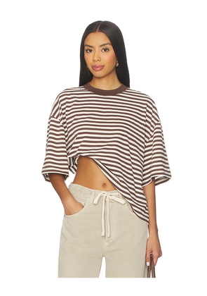 LIONESS Bloom Short Sleeve Tee in Chocolate. Size L. Also in S, XXS, XS, M.