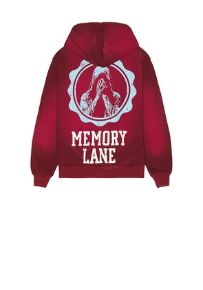 Memory Lane Initial Full Zip Hoodie in Burgundy. Size L. Also in M, XL/1X.