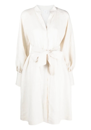 Eleventy belted linen dress - Neutrals