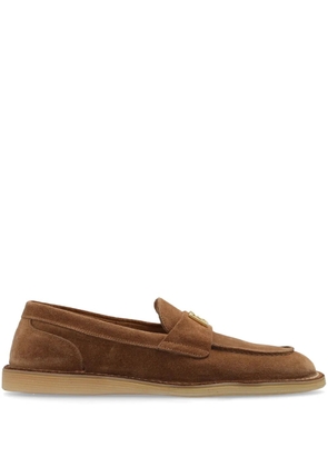Dolce & Gabbana logo-lettering loafers - Brown