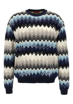 Missoni Zigzag-pattern crew-neck sweater - Blue