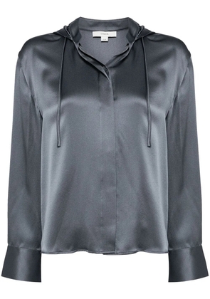 Vince silk hooded shirt - Blue
