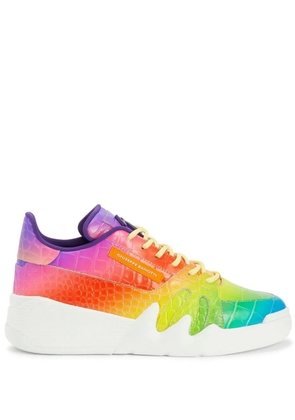 Giuseppe Zanotti rainbow crocodile-effect sneakers - Yellow