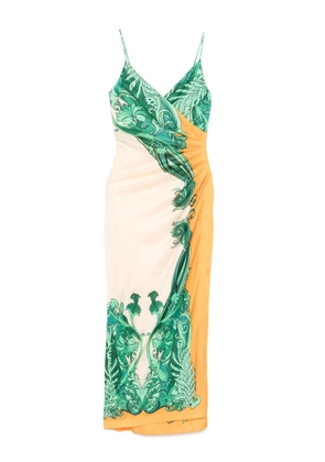ETRO gathered printed dress - Orange