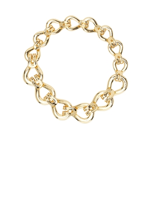 Lele Sadoughi Buckle Collar Necklace in Metallic Gold.