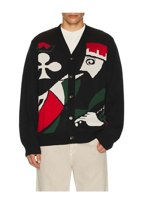 Malbon Golf Kingston Cardigan in Black. Size L. Also in S, XL/1X.