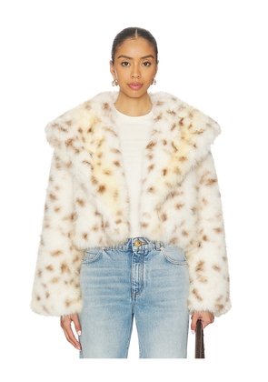 MORE TO COME Rockie Faux Fur Jacket in Cream. Size L. Also in M, S, XL, XS, XXS.