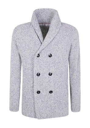 Brunello Cucinelli shawl-collar double-breasted cardigan - Grey
