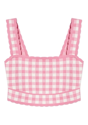 LoveShackFancy gingham scalloped-edge top - Pink