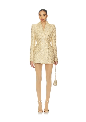 Nadine Merabi Monica Blazer Dress in Metallic Gold. Size 10/L. Also in 12/XL, 2/XS, 4/S, 8/M.