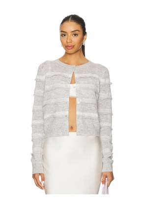 LoveShackFancy Claralise Cardigan in Grey. Size M. Also in S, XS, XXS.