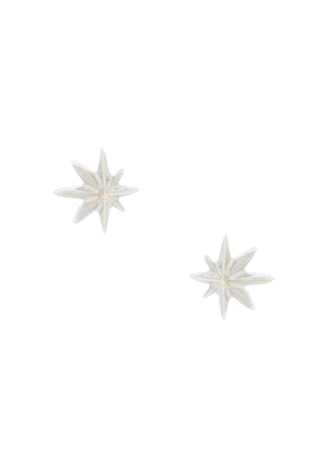 MAPLE Hempstar Earrings in Metallic Silver.