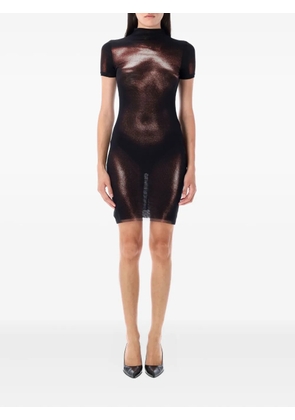 Jean Paul Gaultier mesh body-print mini dress - Brown