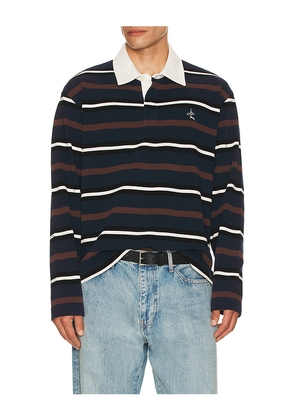 Le PÃ¨re Le Pere Long Sleeve Rugger in Blue. Size L. Also in M, S, XL/1X.