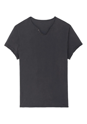 Zadig&Voltaire Tunisien Monastir button-fastening graphic-print T-shirt - Grey