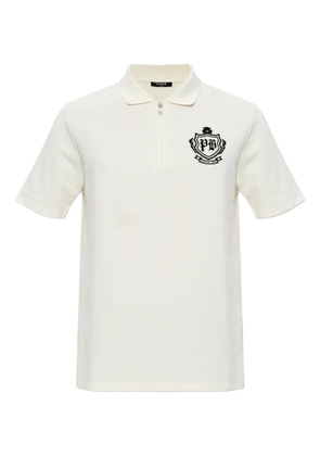 Balmain College Emblem short-sleeve polo shirt - Neutrals