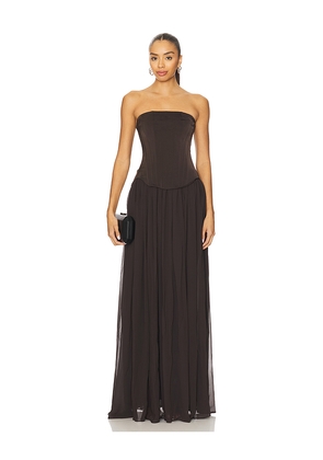 Lovers and Friends Delia Gown in Chocolate. Size L. Also in XS, XXS.