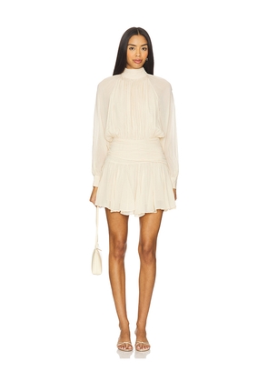NICHOLAS Cecile High Neck Mini Dress With Godets in White. Size 0. Also in 10, 12, 2, 4, 6, 8.