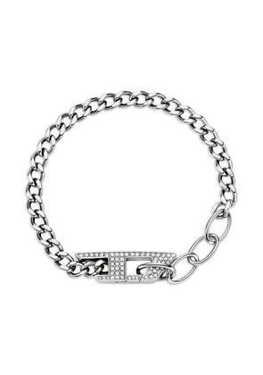 Diesel curb-chain crystal bracelet - Silver