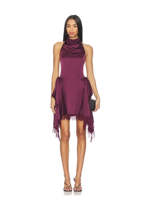 MAJORELLE Dolores Mini Dress in Wine. Size M. Also in S, XL, XS, XXS.