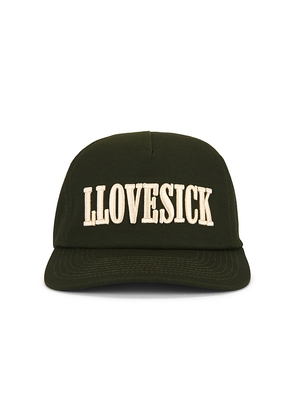 LLOVESICK Embroidered Franchise Cap in Green.