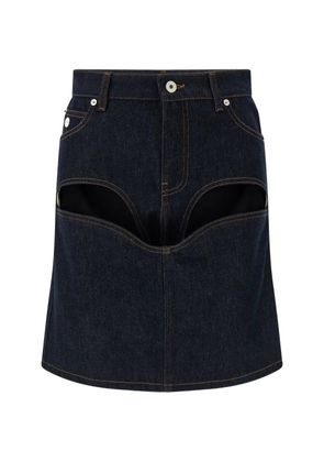 Jean Paul Gaultier cuts denim mini skirt - Blue