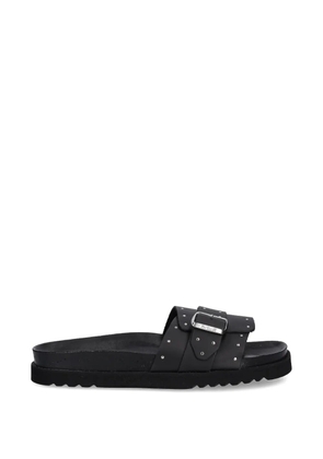 Scholl studded buckle slides - Black