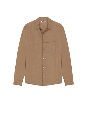 KROST Blanket Stitch Shirt in Brown. Size L. Also in M, S, XL/1X.