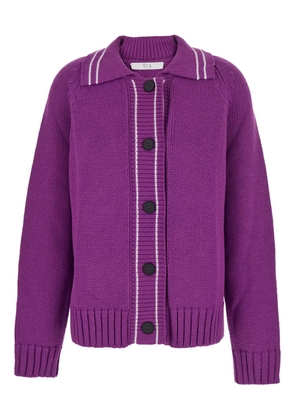 Tela button-fastening long-sleeve cardigan - Purple