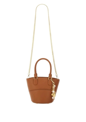 Self-Portrait bucket top-handle tote bag - Brown