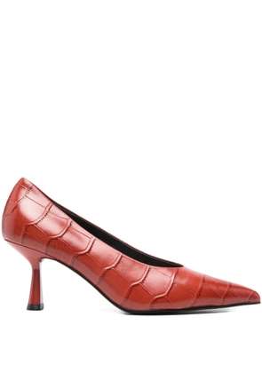 Bibi Lou 70mm croc-effect pumps - Red