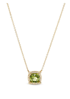 David Yurman 7mm 18kt yellow gold Chatelaine peridot and diamond necklace - Green