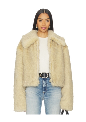 Lovers and Friends Nina Faux Fur Jacket in Cream. Size L. Also in M, S, XL, XS, XXS.