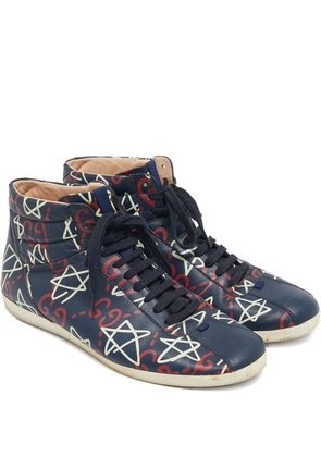 Gucci Pre-Owned Graffiti Star leather sneakers - Blue